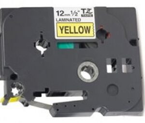 Nastro Laminato 12mm Nero su Giallo per Etichettatrice Brother